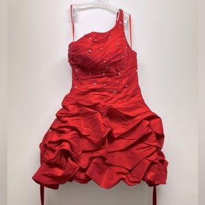 Cinderella Divine Single Strap Red Prom Dress Short